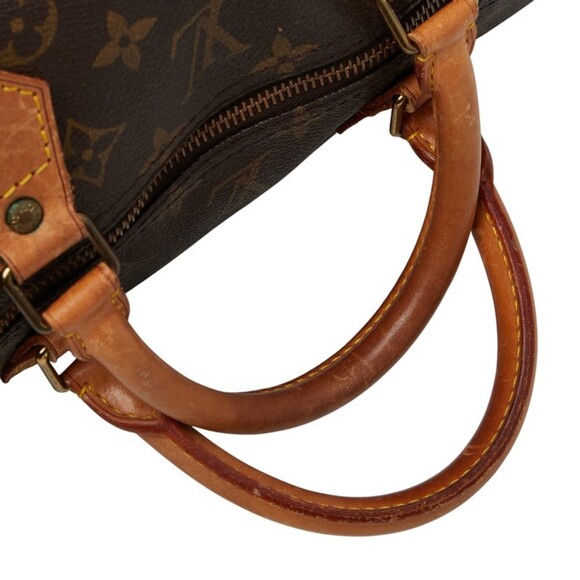 LOUIS VUITTON Authentic Brown Monogram Leather Speedy 40 Boston Bag
